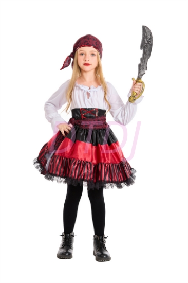 Picture of Kids Girls Crimson Pirate Cosplay Party Costume