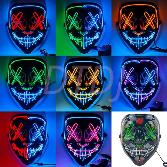Picture of Coloured LED V Mask With Light Effects For Events