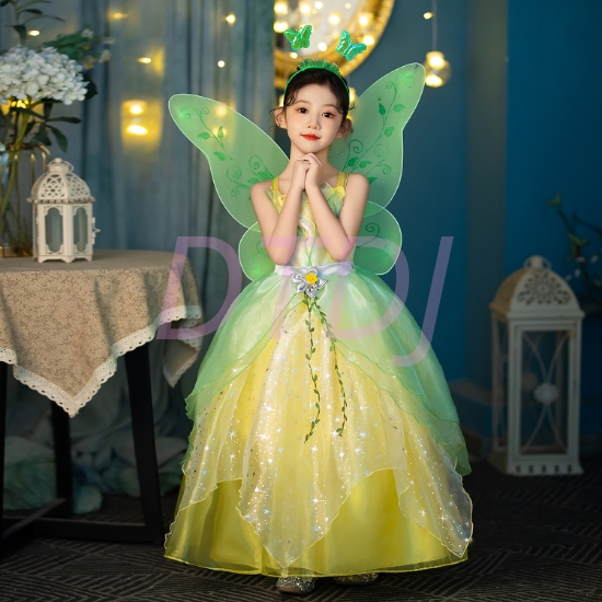 Picture of Girls Princess Tiana Halloween Kids Costume Dress