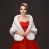 Picture of Faux Fur Shawl - Black, Red and White