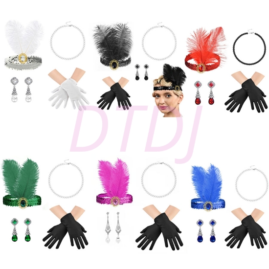 Picture of Gatsby Party Accessory Set - Vintage Headband & Jewelry