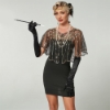 Picture of 1920s Womens Vintage Boutique Beaded Sequin Flapper Cape - Black