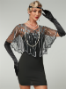 Picture of 1920s Womens Vintage Boutique Beaded Sequin Flapper Cape - Black