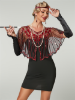 Picture of 1920s Womens Vintage Boutique Beaded Sequin Flapper Cape - Black