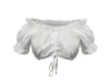 Picture of White Retro Top - 70s Short Sleeve Vintage Blouse